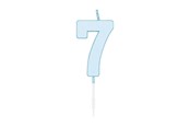 Zabawki - Globos Cake candle 4.5cm Pastel Blue no. 7 - 1187