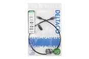 Kabel sieciowy - Deltaco patch cable - 0.5 m - black - Czarny - TP-605S-SLIM