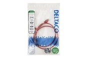 Kabel sieciowy - Deltaco patch cable - 0.75 m - red - Czerwony - TP-6075R-SLIM