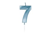 Zabawki - Globos Cake Candle 6cm Metallic Light Blue no. 7 - 1057