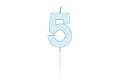Zabawki - Globos Cake candle 4.5cm Pastel Blue no. 5 - 1185