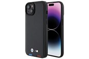 Telefon - Pokrowiec i etui - BMW BMHCP15M22PTDK iPhone 15 Plus 6.7" black/black Leather Stamp Tricolor - 3666339143350