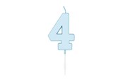 Zabawki - Globos Cake candle 4.5cm Pastel Blue no. 4 - 1184