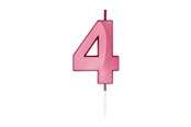 Zabawki - Globos Cake Candle 6cm Metallic Light Pink no. 4 - 1044