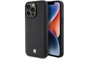 Telefon - Pokrowiec i etui - BMW Leather Diamond Pattern case for iPhone 15 Pro - black - 3666339142568