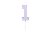 Zabawki - Globos Cake candle 4.5cm Pastel Lilac no. 1 - 1211