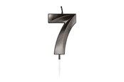 Zabawki - Globos Cake candle 6cm Metallic Black no. 7 - 1067