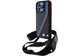 Telefon - Pokrowiec i etui - BMW M Edition Carbon Tricolor Lines & Strap case for iPhone 15 Pro - black - 3666339235673