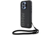 Telefon - Pokrowiec i etui - BMW Signature Leather Wordmark Cord case for iPhone 15 Pro - black - 3666339232672
