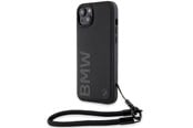 Telefon - Pokrowiec i etui - BMW Signature Leather Wordmark Cord case for iPhone 15 Plus / 14 Plus - black - 3666339232665