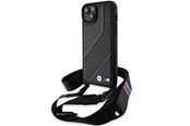 Telefon - Pokrowiec i etui - BMW M Edition Carbon Stripe & Strap case for iPhone 15 / 14 / 13 - black - 3666339235413