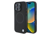 Telefon - Pokrowiec i etui - BMW Signature Leather Half Textured & Circle MagSafe case for iPhone 16 Pro - black - 3666339323424