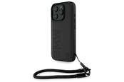 Telefon - Pokrowiec i etui - BMW Signature Leather Wordmark Cord Case for iPhone 16 Pro - Black - 3666339323462