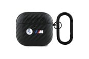 Telefon - Inne akcesoria - BMW Carbon Double Metal Logo Case for AirPods 4 - Black - 3666339397449