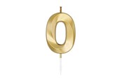 Zabawki - Globos Cake Candle 6cm Metallic Gold no. 0 - 1010