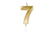 Zabawki - Globos Cake Candle 6cm Metallic Gold no. 7 - 1017