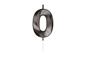 Zabawki - Globos Cake Candle 6cm Metallic Black no. 0 - 1060