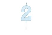 Zabawki - Globos Cake candle 4.5cm Pastel Blue no. 2 - 1182