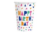 Zabawki - Globos Happy Birthday Paper Cups 210ml - 8 pcs. - 7179