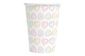 Zabawki - Globos Paper Cups 210ml Watercolors Hearts - 8 pcs. - 4485