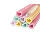 Zabawki - Globos Reusable Silicone Straws Watercolors Hearts - 8 pcs. - 4488