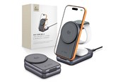 Telefon - Adapter i Ładowarka - Tech-Protect A53 3in1 MagSafe 25W QI2.2 Wireless Charger - Dark Gray - 5906302323890