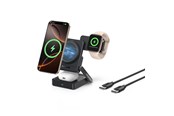 Telefon - Adapter i Ładowarka - Baseus PicoGo AF21 3-in-1 Qi2.2 35W Wireless Charger with 1m USB-C Cable - Black - E0205402