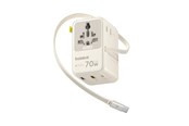 Telefon - Adapter i Ładowarka - Baseus EnerCore CG11 70W 6-in-1 Travel Adapter with Retractable USB-C Cable - White - E0307E01