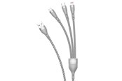 Kabel USB - Dudao L20X 3in1 USB cable - Lightning / microUSB / USB Type C 65W 1.2m - Gray - 6973687242220
