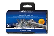 Przybory do pisania i rysowania - Staedtler pigment big brush pen Grey 5pcs - 373 C5-1