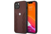 Telefon - Pokrowiec i etui - BMW Leather Curve Perforate Case for iPhone 13 - Red - 3666339021863