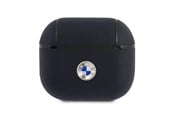 Telefon - Inne akcesoria - BMW Genuine Leather Silver Logo Case for AirPods 3 - Navy Blue - 3666339009458