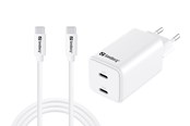 Ladowarka do laptopa - Sandberg AC Charger USB-C PD65W EU 1.5M - Dual-Port | GaN III | 65 - 441-75