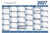 Kalendarz - Mayland Kæmpekalender 2x6 mdr. PP-plast rør 2027 - 27065400