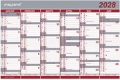 Kalendarz - Mayland Kontorkalender Dobbelt halvårskalender 2028 - 28063000