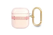 Telefon - Inne akcesoria - GUESS GUA2HHTSP AirPods cover pink/pink Strap Collection - 3666339047078