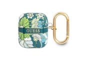 Telefon - Inne akcesoria - GUESS GUA2HHFLN AirPods cover green/green Flower Strap Collection - 3666339041885
