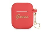 Telefon - Inne akcesoria - GUESS GUA2LSCHSR AirPods cover red/red Silicone Charm Heart Collection - 3666339039097