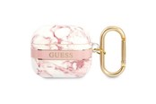 Telefon - Inne akcesoria - GUESS GUA3HCHMAP AirPods 3 cover pink/pink Marble Strap Collection - 3666339047214