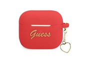 Telefon - Inne akcesoria - GUESS GUA3LSCHSR AirPods 3 cover red/red Silicone Charm Heart Collection - 3666339039110