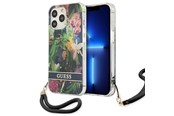 Telefon - Pokrowiec i etui - GUESS GUHCP13LHFLSB iPhone 13 Pro / 13 6.1" blue/blue hardcase Flower Strap - 3666339040451