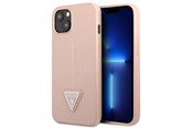 Telefon - Pokrowiec i etui - GUESS GUHCP13SPSATLP iPhone 13 mini 5.4" pink/pink hardcase SaffianoTriangle Logo - 3666339040390
