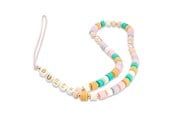 Telefon - Inne akcesoria - GUESS pendant GUSTFLWP Phone Strap pink/pink Heishi Beads - 3666339048365