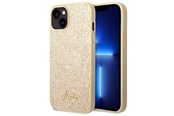 Telefon - Pokrowiec i etui - GUESS Glitter Script Case for iPhone 14 Plus - Gold - 3666339065096
