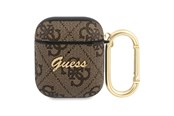 Telefon - Inne akcesoria - GUESS GUA24GSMW AirPods cover brown / brown 4G Script Metal Collection - 3666339009724