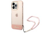 Telefon - Pokrowiec i etui - GUESS GUHCP14LHGCOHP iPhone 14 Pro 6.1" pink/pink hardcase Translucent Pearl Strap - 3666339064303