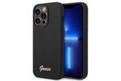 Telefon - Pokrowiec i etui - GUESS Silicone Vintage Gold Logo iPhone 14 Pro Case - Black - 3666339064907