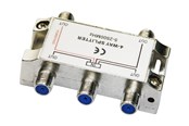 Zarzadzanie kablami - Deltaco - splitter - 4-way F-connectors DC pass Class A - R00150043
