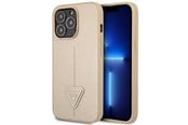 Telefon - Pokrowiec i etui - GUESS GUHCP14XPSATLE iPhone 14 Pro Max 6.7 "beige / beige hardcase SaffianoTriangle Logo - 3666339065430
