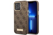 Telefon - Pokrowiec i etui - GUESS GUHMP14LU4GPRW iPhone 14 Pro 6.1 "brown / brown hard case 4G Logo Plate MagSafe - 3666339069926
